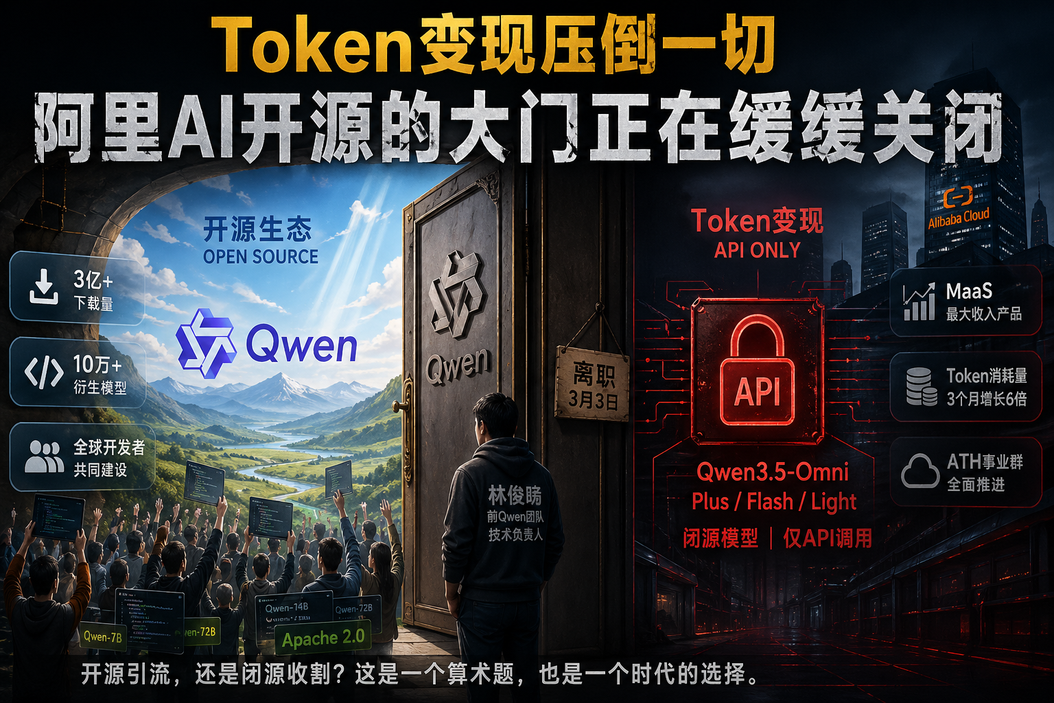 Qwen 开源边界为何收缩：从林俊旸离职到 ATH 的 token 算术