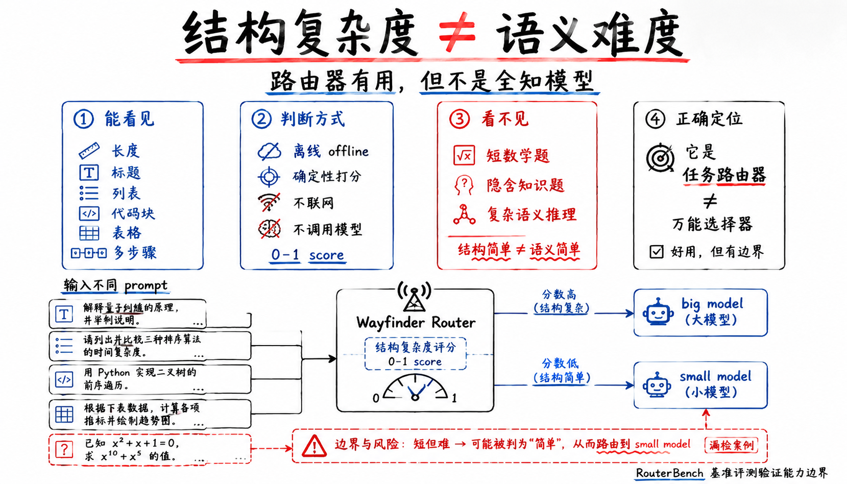 结构复杂度不等于语义难度,路由器有用但不是全知模型
